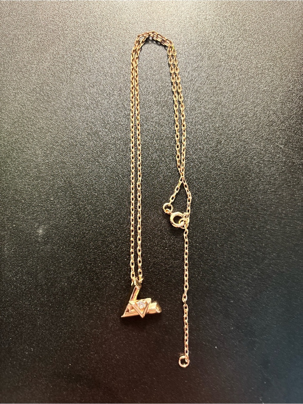 Louis Vuitton Gold Origami Heart Pendant Necklace
